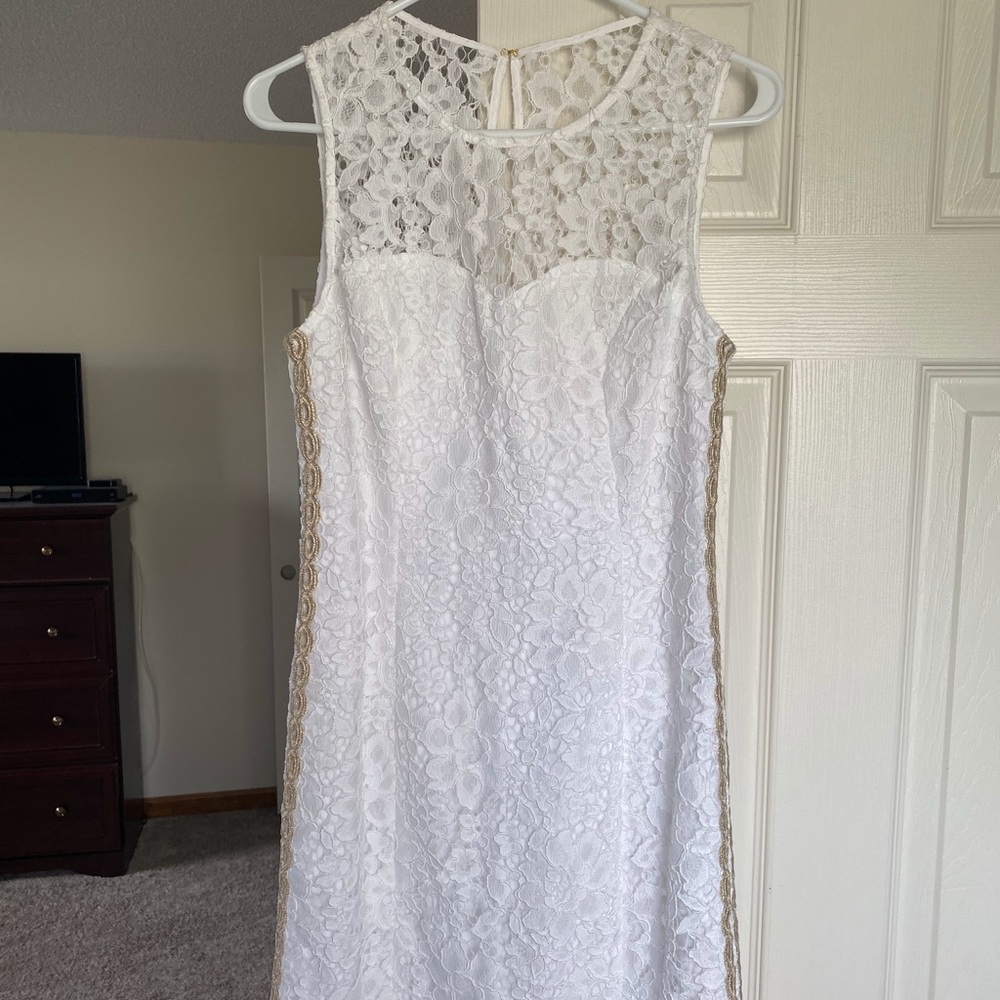 NWT White & Gold Mila Lilly Pulitzer Dress Size 6